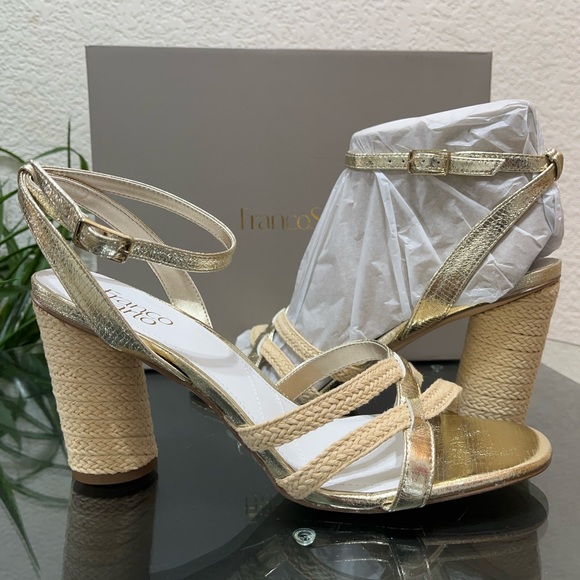 💥New In Box💥 Franco Sarto Olina Jute Block Heel Sandal Size 11 - Picture 1 of 9